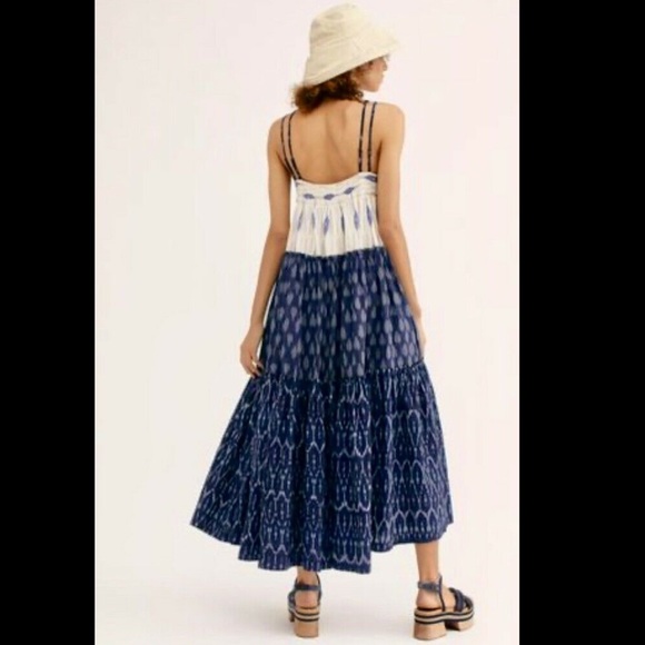 Free People Dress Mixed Print Swing Ruffle Tier 0 - Picture 7 of 7